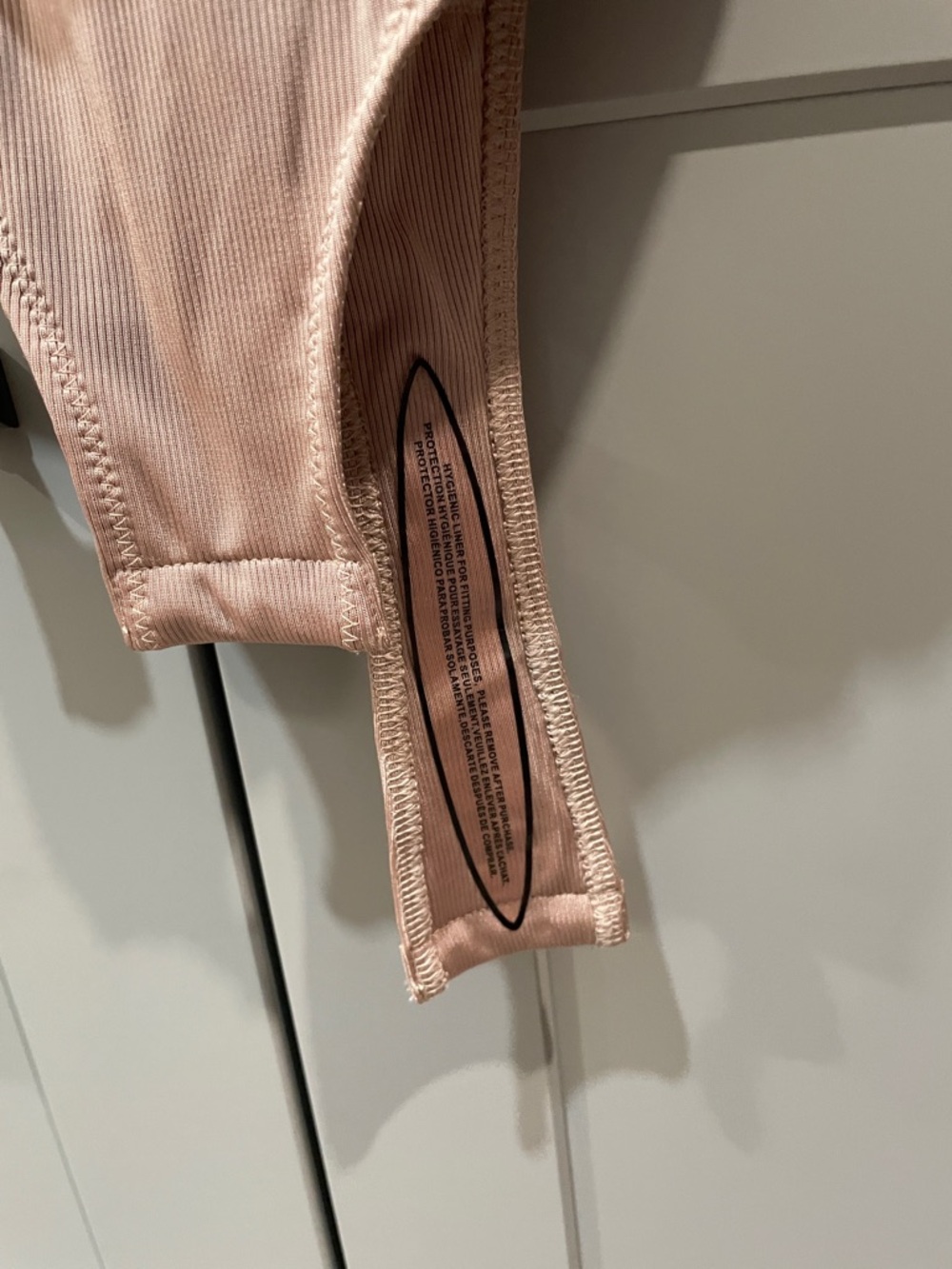 BCBGMaxAzria Blush Ribbed Wrap Bodysuit - Picture 4 of 5
